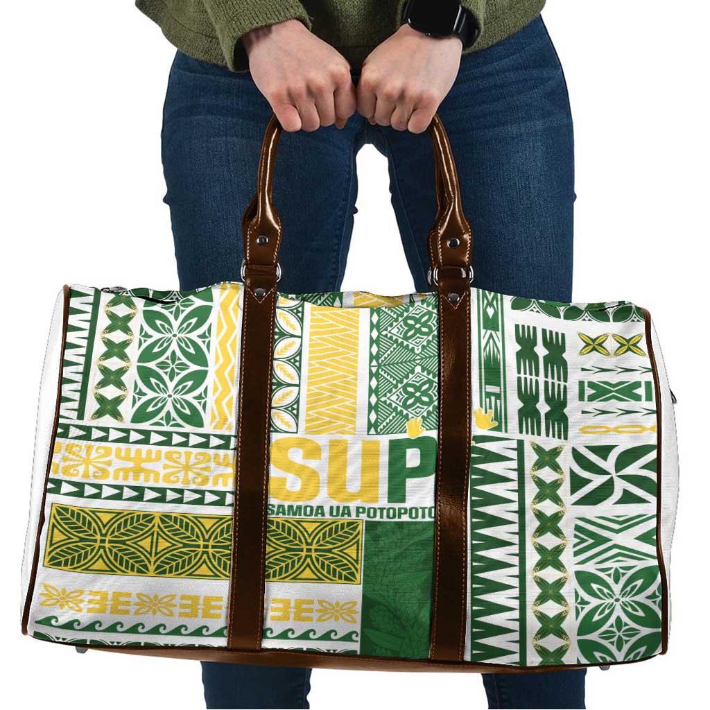 Samoa Uniting Party Travel Bag SUP Est 2025 Siapo Pattern - Polynesian Pride