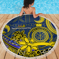 Niue Peniamina Gospel Day Beach Blanket Unique Niean Hiapo LT14 - Wonder Print Shop