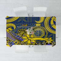 Niue Peniamina Gospel Day Tablecloth Unique Niean Hiapo LT14 Blue - Polynesian Pride
