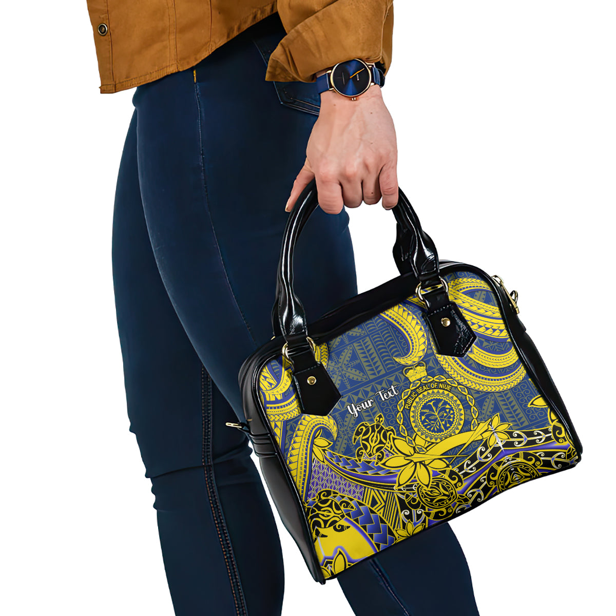 Personalised Niue Peniamina Gospel Day Shoulder Handbag Unique Niean Hiapo LT14 - Polynesian Pride