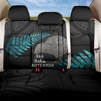 Custom New Zealand Silver Fern Rugby Back Car Seat Cover Pacific 2023 Kia Haka Kiwis With Maori Ta Moko LT14 One Size Black - Polynesian Pride