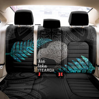 Custom New Zealand Silver Fern Rugby Back Car Seat Cover Pacific 2023 Kia Haka Kiwis With Maori Ta Moko LT14 - Polynesian Pride