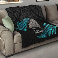 New Zealand Silver Fern Rugby Quilt Pacific 2023 Kia Haka Kiwis With Maori Ta Moko LT14 - Polynesian Pride