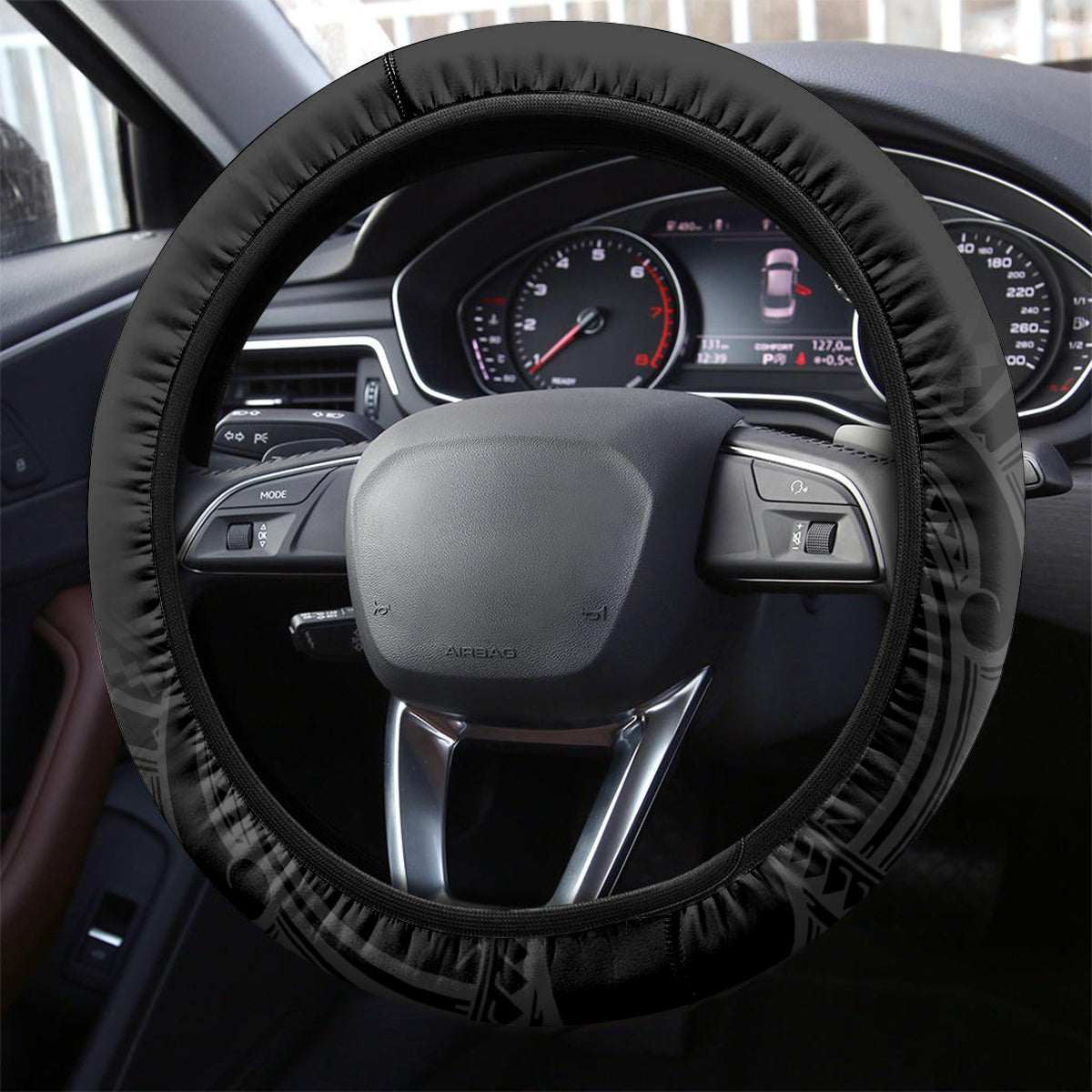New Zealand Silver Fern Rugby Steering Wheel Cover Pacific 2023 Kia Haka Kiwis With Maori Ta Moko LT14 - Polynesian Pride