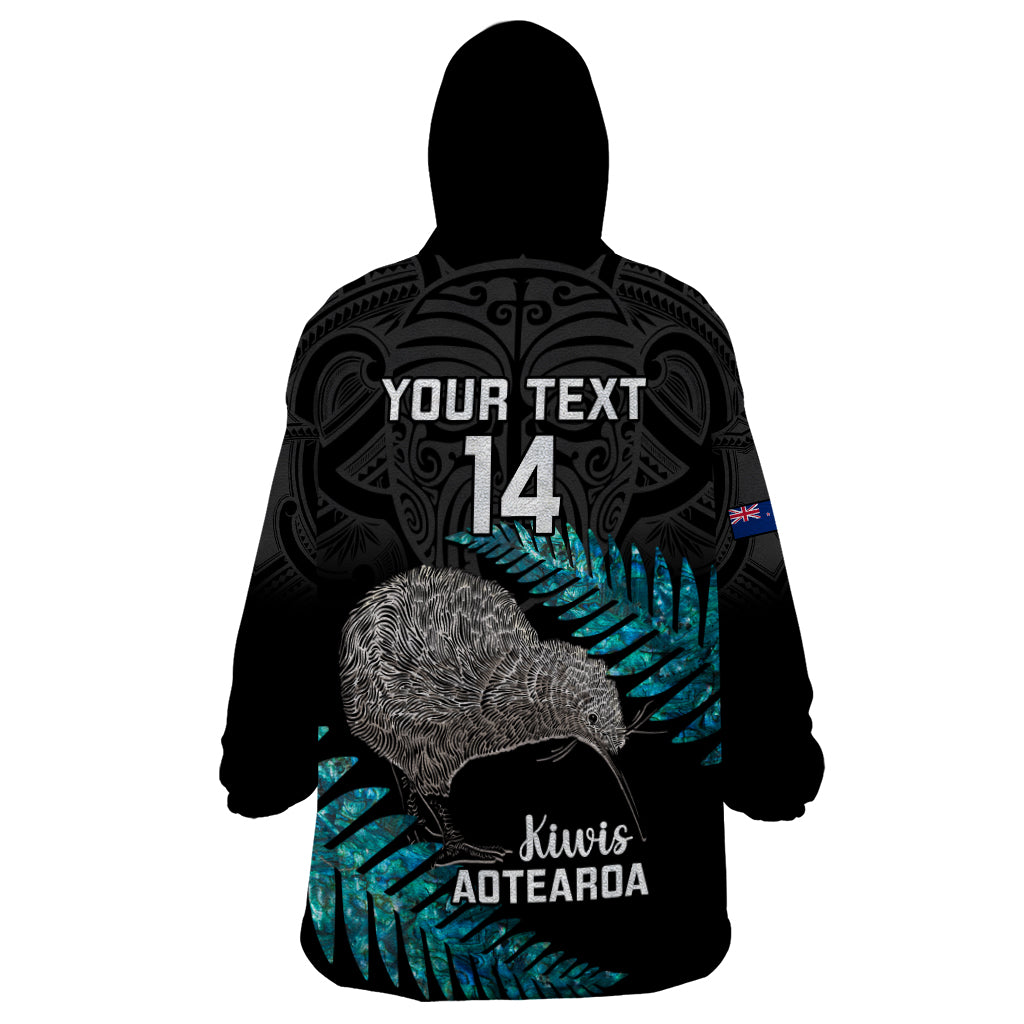 Custom New Zealand Silver Fern Rugby Wearable Blanket Hoodie Pacific 2023 Kia Haka Kiwis With Maori Ta Moko LT14 - Polynesian Pride