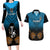 Custom Fiji Tapa Rugby Couples Matching Long Sleeve Bodycon Dress and Hawaiian Shirt Pacific 2023 Go Fijian Bati LT14 Blue - Polynesian Pride