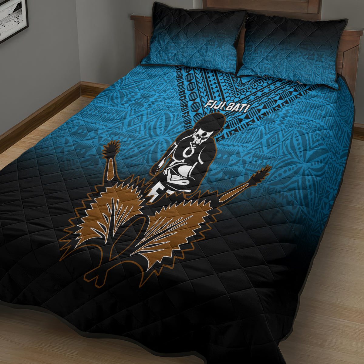 Fiji Tapa Rugby Quilt Bed Set Pacific 2023 Go Fijian Bati LT14 - Polynesian Pride