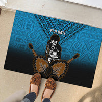 Fiji Tapa Rugby Rubber Doormat Pacific 2023 Go Fijian Bati LT14 - Polynesian Pride