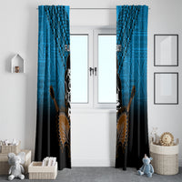 Fiji Tapa Rugby Window Curtain Pacific 2023 Go Fijian Bati LT14 - Polynesian Pride