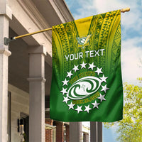 Custom Cook Islands Rugby Garden Flag Pacific 2023 Go The Kukis LT14 House Flag Green - Polynesian Pride