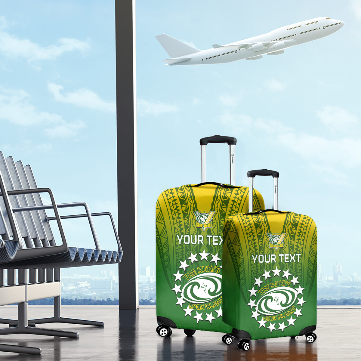 Custom Cook Islands Rugby Luggage Cover Pacific 2023 Go The Kukis LT14 - Polynesian Pride