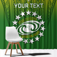 Custom Cook Islands Rugby Window Curtain Pacific 2023 Go The Kukis LT14 - Polynesian Pride
