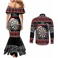 All I Want For Christmas Is Darts New Zealand Couples Matching Mermaid Dress and Long Sleeve Button Shirt LT14 - Polynesian Pride