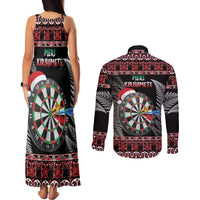 All I Want For Christmas Is Darts New Zealand Couples Matching Tank Maxi Dress and Long Sleeve Button Shirt LT14 - Polynesian Pride