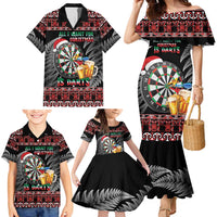 All I Want For Christmas Is Darts New Zealand Family Matching Mermaid Dress and Hawaiian Shirt LT14 - Polynesian Pride
