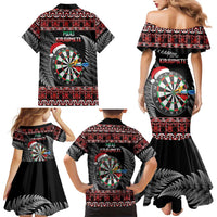 All I Want For Christmas Is Darts New Zealand Family Matching Mermaid Dress and Hawaiian Shirt LT14 - Polynesian Pride