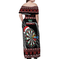 All I Want For Christmas Is Darts New Zealand Family Matching Off Shoulder Maxi Dress and Hawaiian Shirt LT14 - Polynesian Pride