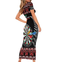 All I Want For Christmas Is Darts New Zealand Family Matching Short Sleeve Bodycon Dress and Hawaiian Shirt LT14 - Polynesian Pride