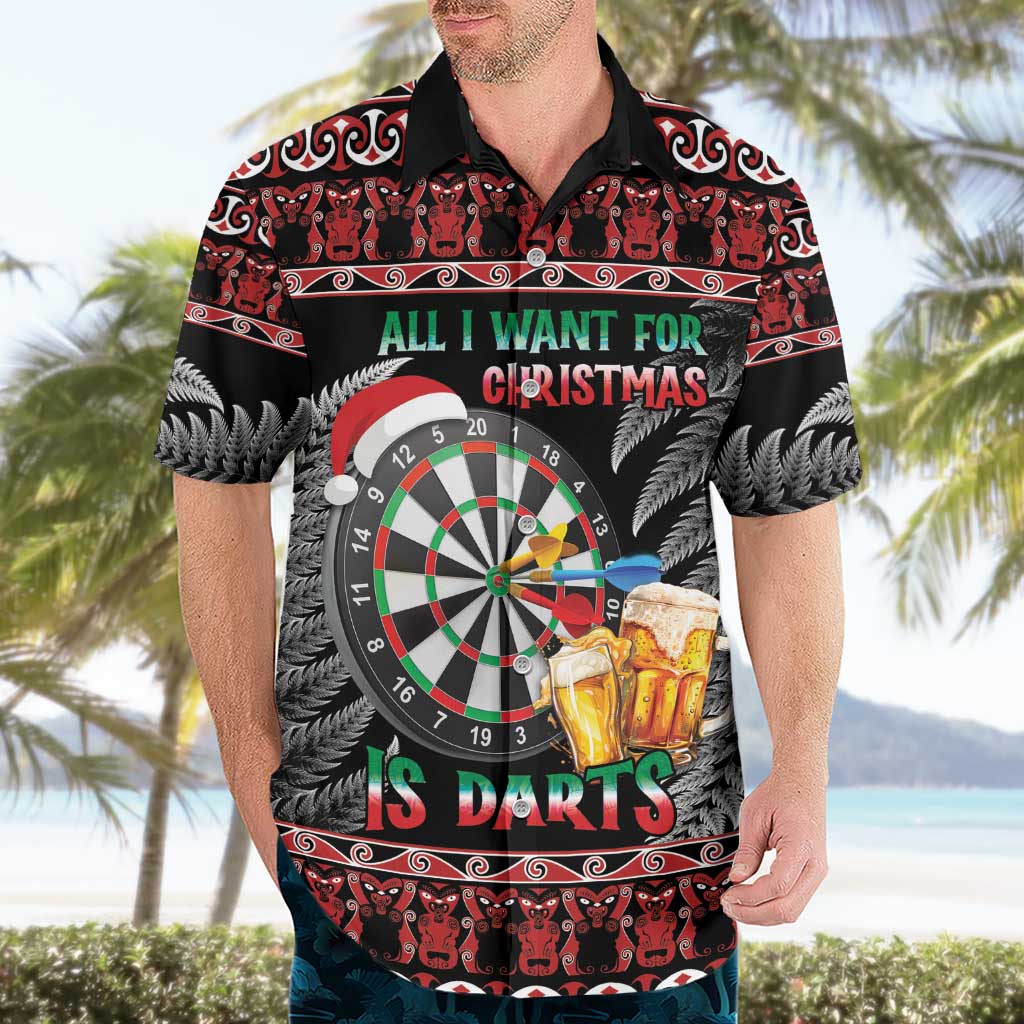 All I Want For Christmas Is Darts New Zealand Hawaiian Shirt LT14 - Polynesian Pride