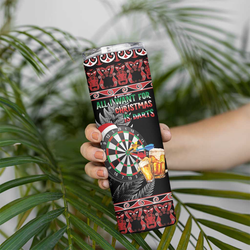 All I Want For Christmas Is Darts New Zealand Skinny Tumbler LT14 - Polynesian Pride