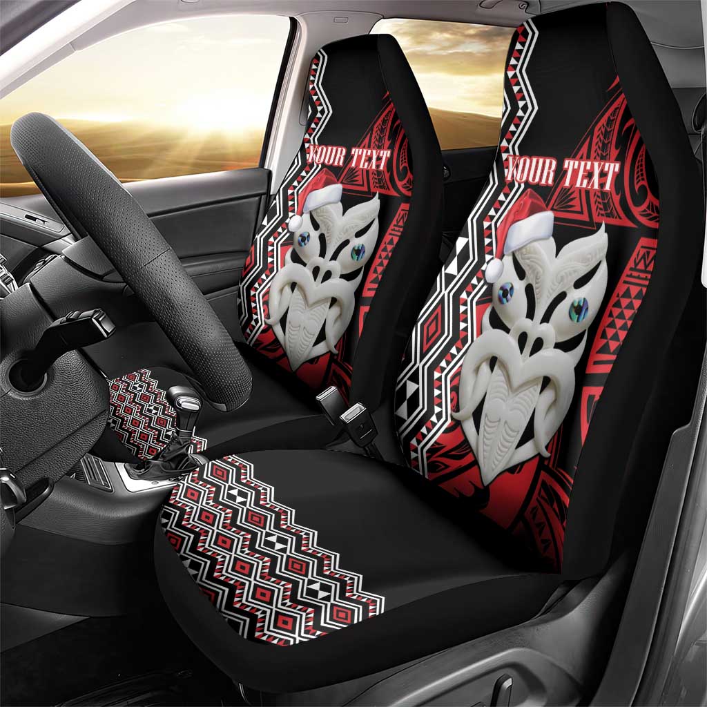 Personalised New Zealand Christmas Car Seat Cover Meri Kirihimete Maori Wheku - Taniko Art LT14 - Polynesian Pride