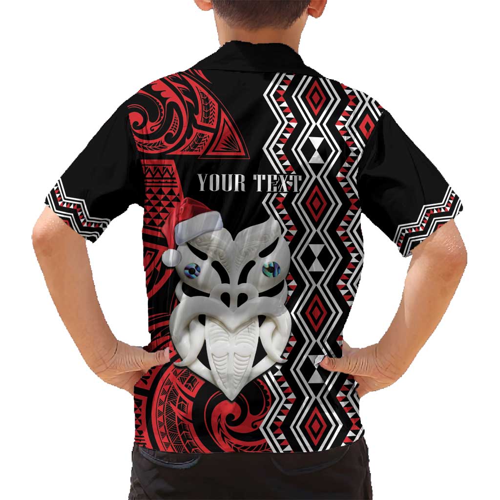 Personalised New Zealand Christmas Family Matching Long Sleeve Bodycon Dress and Hawaiian Shirt Meri Kirihimete Maori Wheku - Taniko Art LT14 - Polynesian Pride