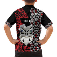 Personalised New Zealand Christmas Family Matching Long Sleeve Bodycon Dress and Hawaiian Shirt Meri Kirihimete Maori Wheku - Taniko Art LT14 - Polynesian Pride