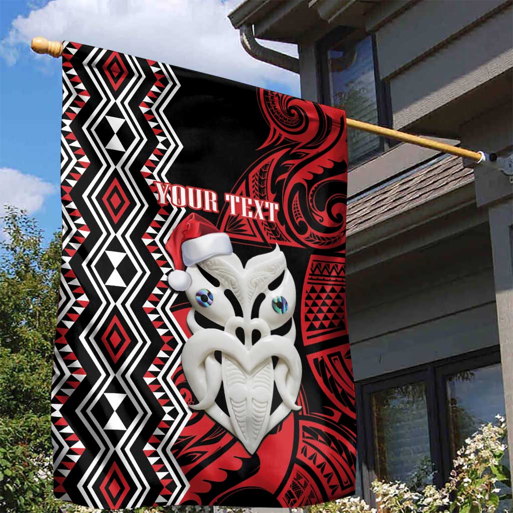 Personalised New Zealand Christmas Garden Flag Meri Kirihimete Maori Wheku - Taniko Art LT14 - Polynesian Pride