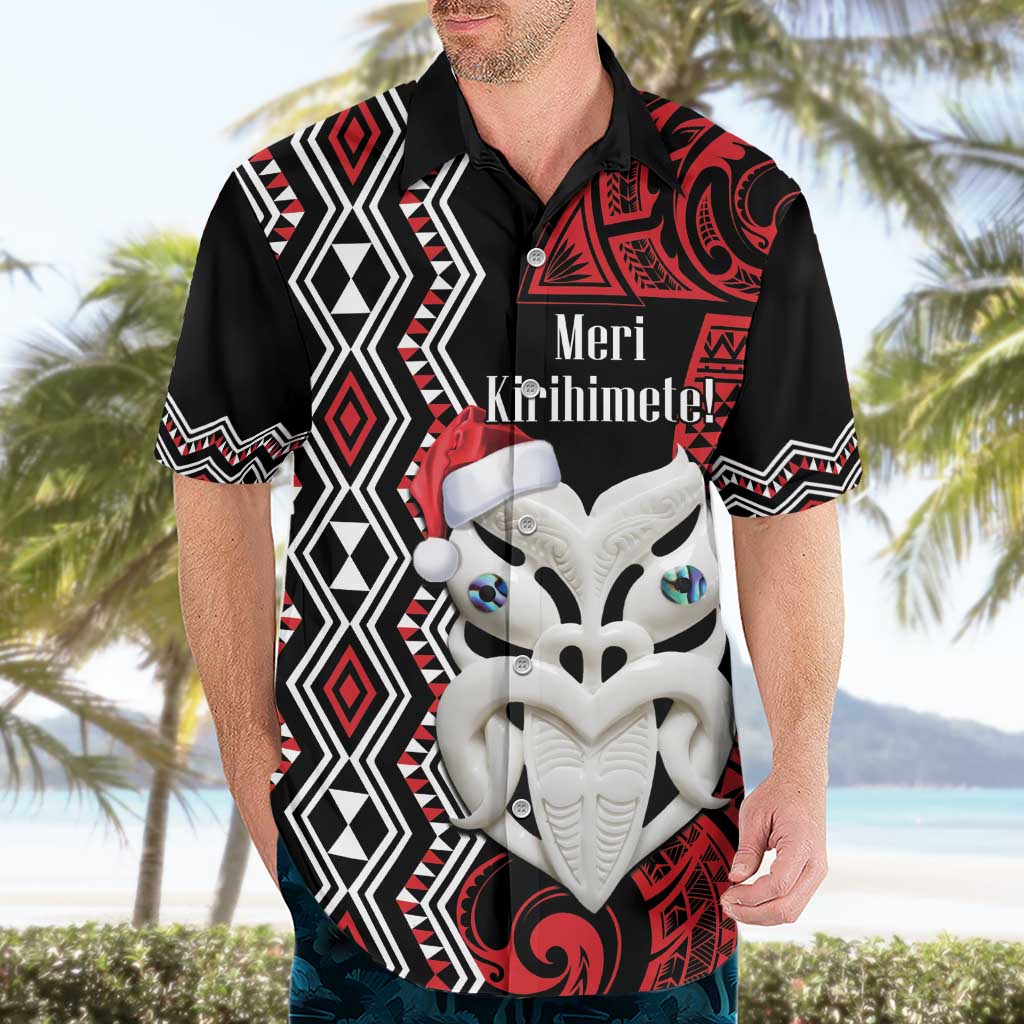Personalised New Zealand Christmas Hawaiian Shirt Meri Kirihimete Maori Wheku - Taniko Art LT14 - Polynesian Pride