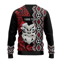 Personalised New Zealand Christmas Ugly Christmas Sweater Meri Kirihimete Maori Wheku - Taniko Art LT14 - Polynesian Pride