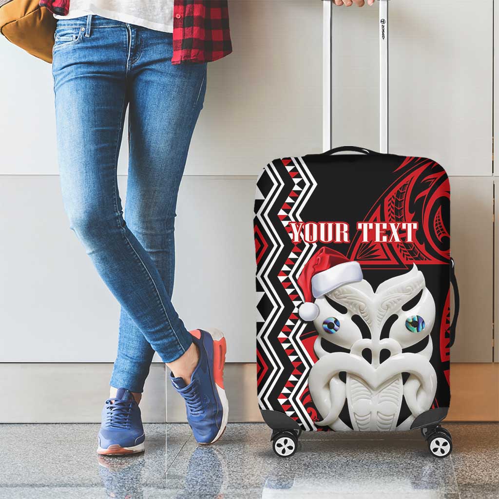Personalised New Zealand Christmas Luggage Cover Meri Kirihimete Maori Wheku - Taniko Art LT14 - Polynesian Pride