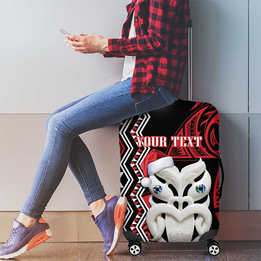 Personalised New Zealand Christmas Luggage Cover Meri Kirihimete Maori Wheku - Taniko Art LT14 - Polynesian Pride