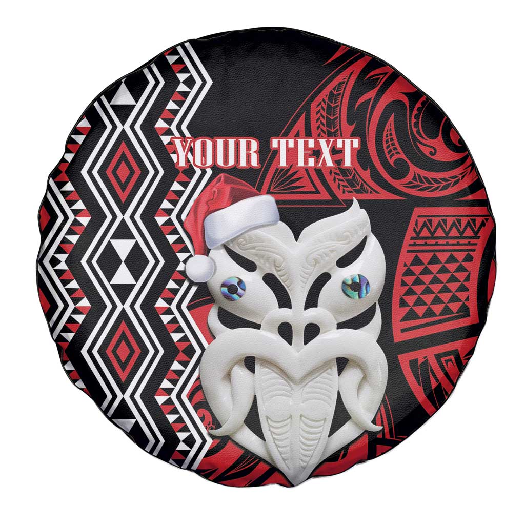 Personalised New Zealand Christmas Spare Tire Cover Meri Kirihimete Maori Wheku - Taniko Art LT14 - Polynesian Pride