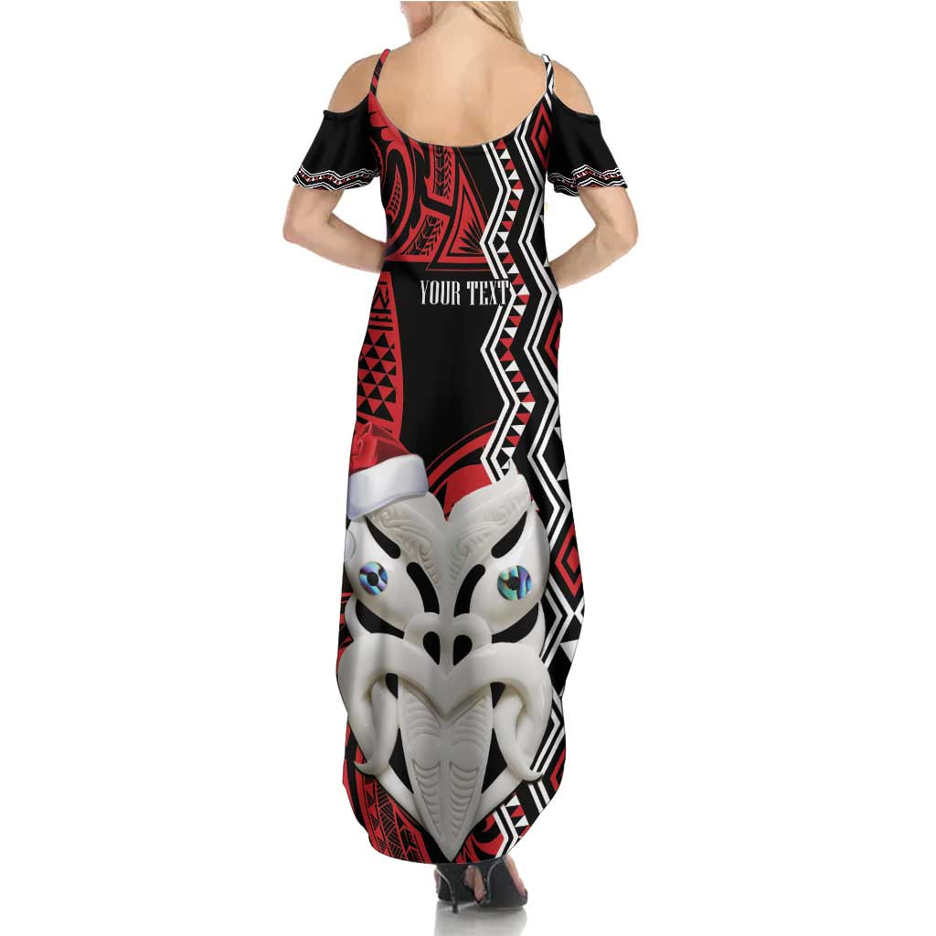Personalised New Zealand Christmas Summer Maxi Dress Meri Kirihimete Maori Wheku - Taniko Art LT14 - Polynesian Pride
