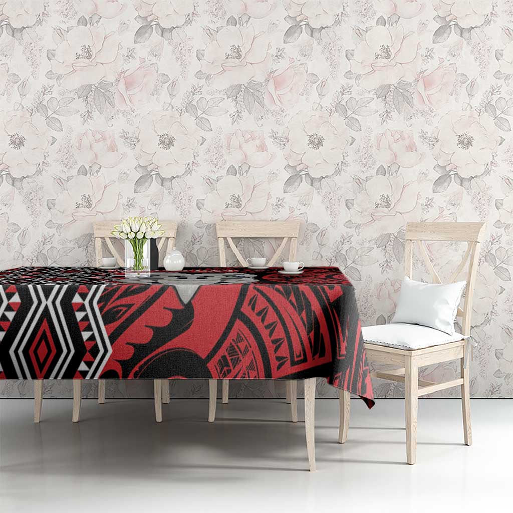 Personalised New Zealand Christmas Tablecloth Meri Kirihimete Maori Wheku - Taniko Art