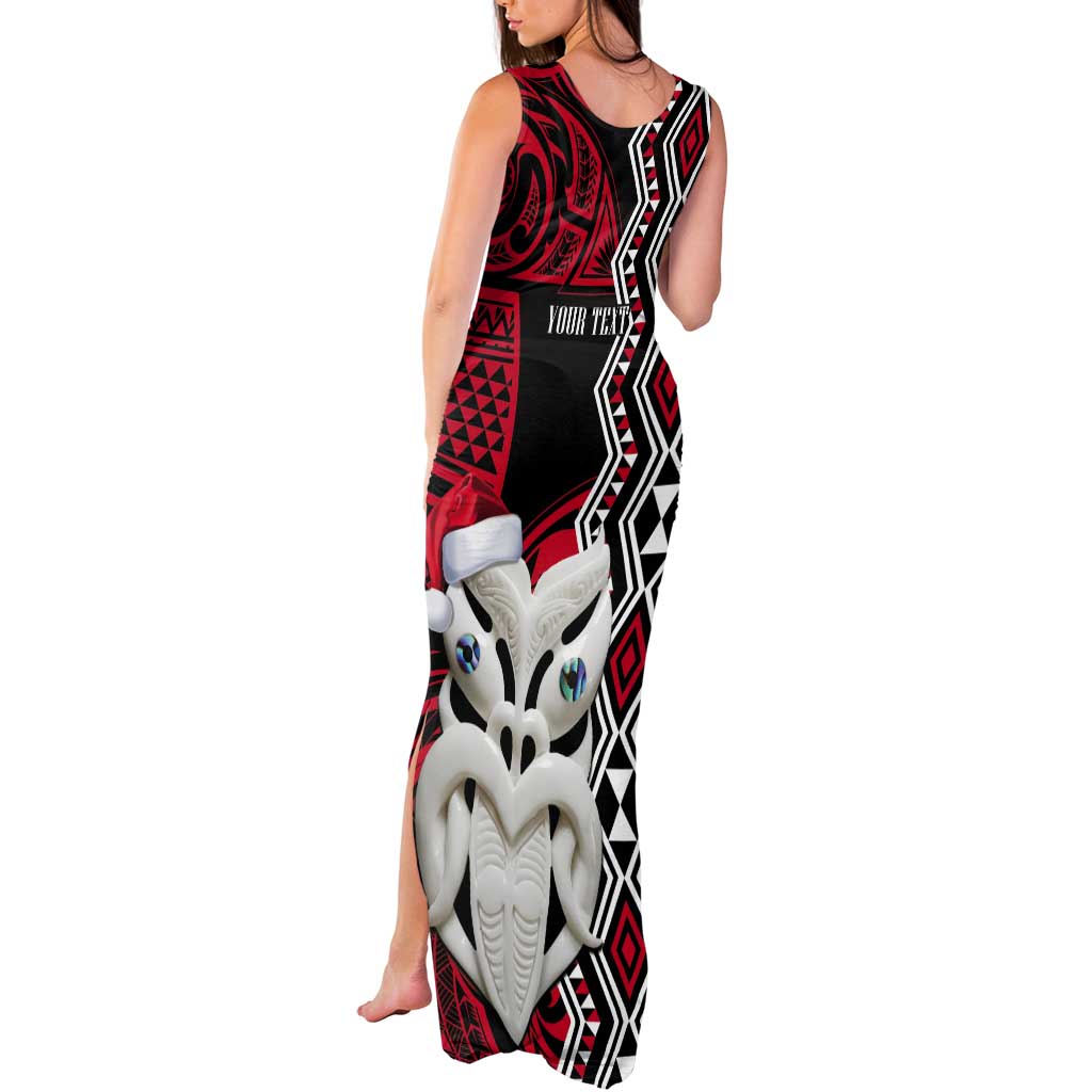 Personalised New Zealand Christmas Tank Maxi Dress Meri Kirihimete Maori Wheku - Taniko Art LT14 - Polynesian Pride