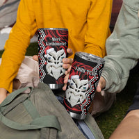 Personalised New Zealand Christmas Tumbler Cup Meri Kirihimete Maori Wheku - Taniko Art LT14 - Polynesian Pride