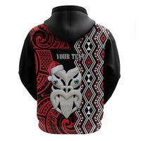 Personalised New Zealand Christmas Zip Hoodie Meri Kirihimete Maori Wheku - Taniko Art LT14 - Polynesian Pride