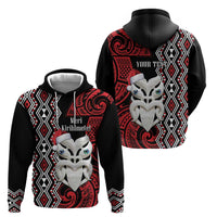 Personalised New Zealand Christmas Zip Hoodie Meri Kirihimete Maori Wheku - Taniko Art LT14 - Polynesian Pride