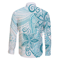 Polynesia Dolphins Family Matching Puletasi and Hawaiian Shirt Valentine Day Floral Polynesian - Vintage Dark Cyan LT14 - Polynesian Pride