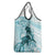 Polynesia Dolphins Grocery Bag Valentine Day Floral Polynesian - Vintage Dark Cyan