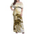 Polynesia Dolphins Family Matching Off Shoulder Maxi Dress and Hawaiian Shirt Valentine Day Floral Polynesian - Vintage Brown LT14 Mom's Dress Brown - Polynesian Pride