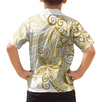 Polynesia Dolphins Kid Hawaiian Shirt Valentine Day Floral Polynesian - Vintage Brown LT14 - Polynesian Pride