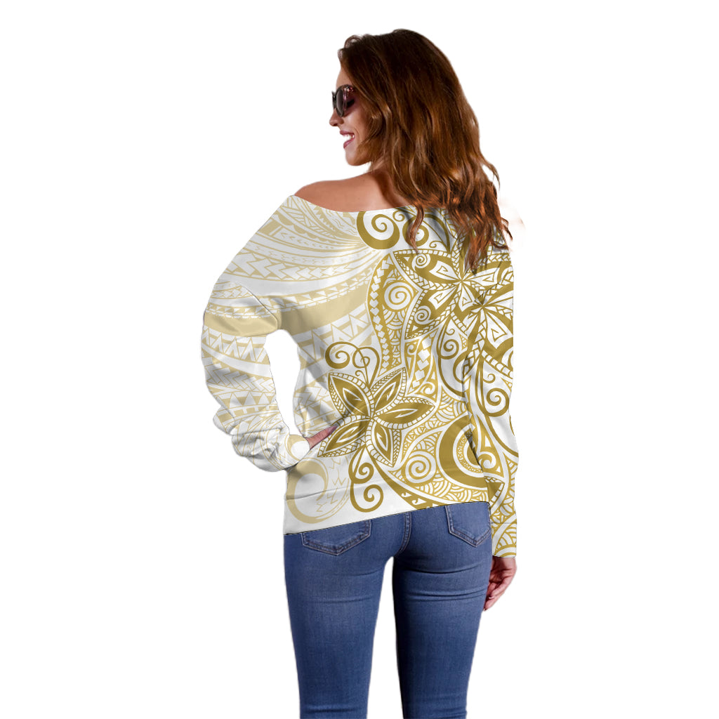 Polynesia Dolphins Off Shoulder Sweater Valentine Day Floral Polynesian - Vintage Brown LT14 - Polynesian Pride