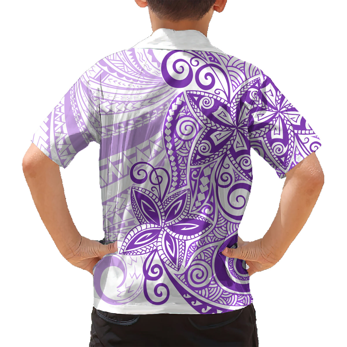 Polynesia Dolphins Kid Hawaiian Shirt Valentine Day Floral Polynesian - Vintage Purple LT14 - Polynesian Pride