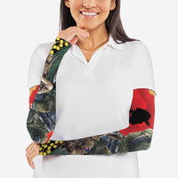 New Zealand and Australia ANZAC Day Arm Sleeves Sliver Fern Kakapo With Golden Wattle Kangaroo LT14 - Polynesian Pride
