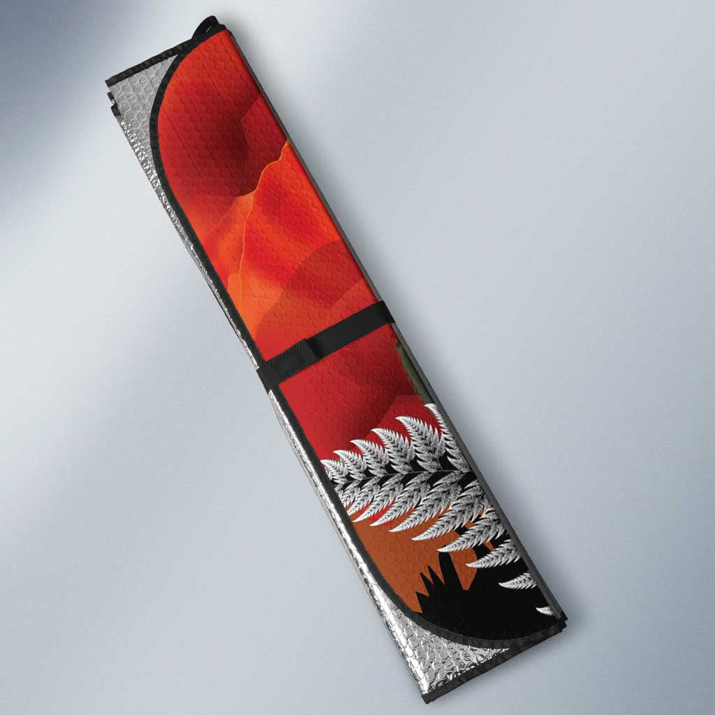 New Zealand and Australia ANZAC Day Auto Sun Shade Sliver Fern Kakapo With Golden Wattle Kangaroo LT14 - Polynesian Pride