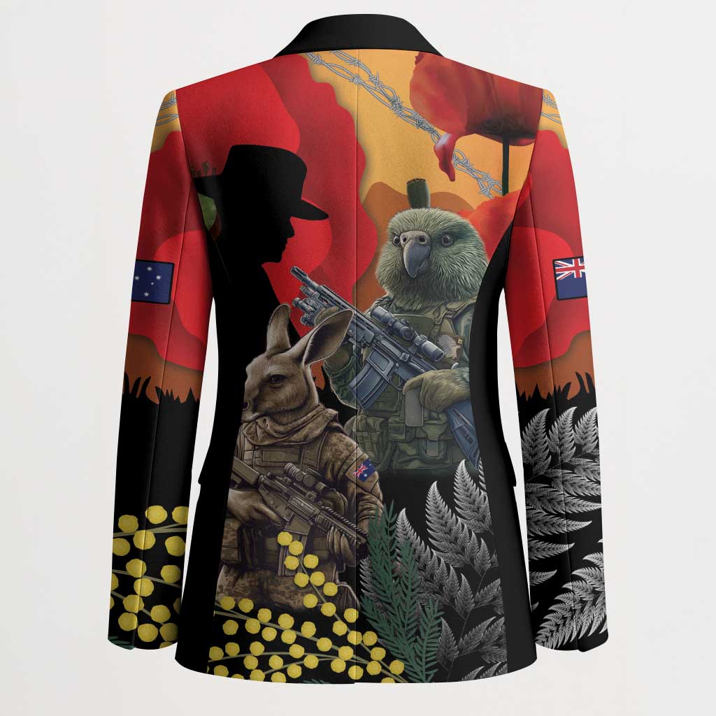 New Zealand and Australia ANZAC Day Blazer Sliver Fern Kakapo With Golden Wattle Kangaroo LT14 - Polynesian Pride