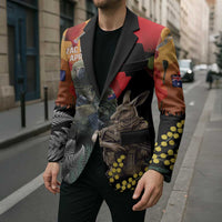New Zealand and Australia ANZAC Day Blazer Sliver Fern Kakapo With Golden Wattle Kangaroo LT14 - Polynesian Pride