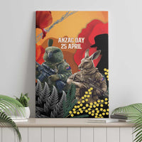 New Zealand and Australia ANZAC Day Canvas Wall Art Sliver Fern Kakapo With Golden Wattle Kangaroo LT14 - Polynesian Pride